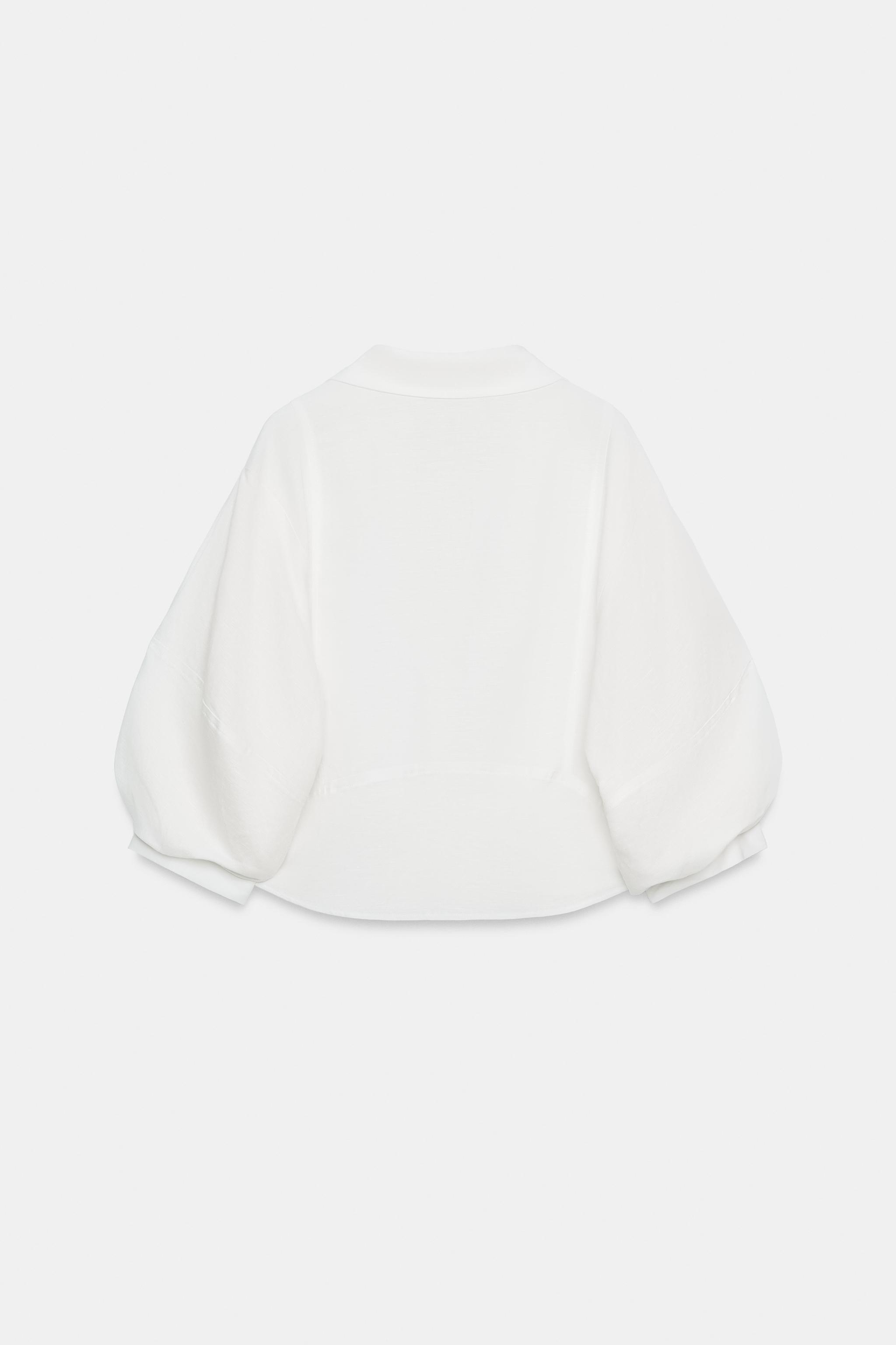 CHEMISE À MANCHES BOUFFANTES EN LIN